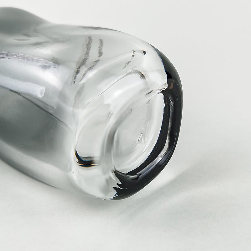 Unregelmäßiges Gradientenschwarzes Kosmetikglasset mit silbernem Verschluss HY-2448