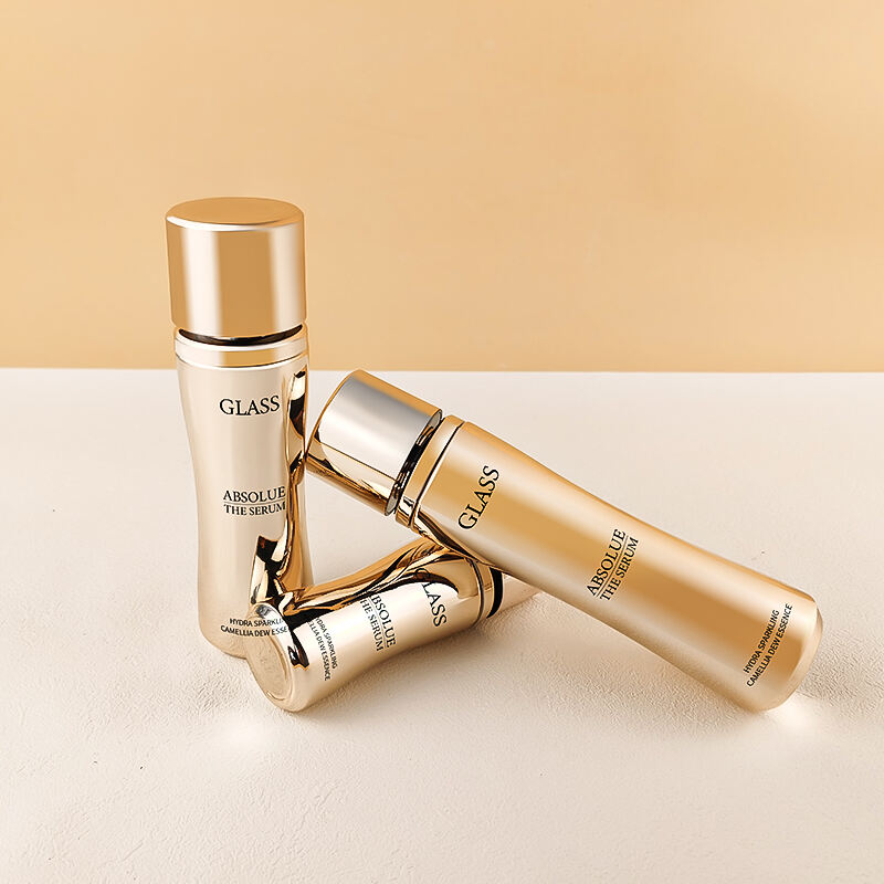 Großhandel Hochwertige Luxus Gold Hautpflege Glasflaschen HY-2455