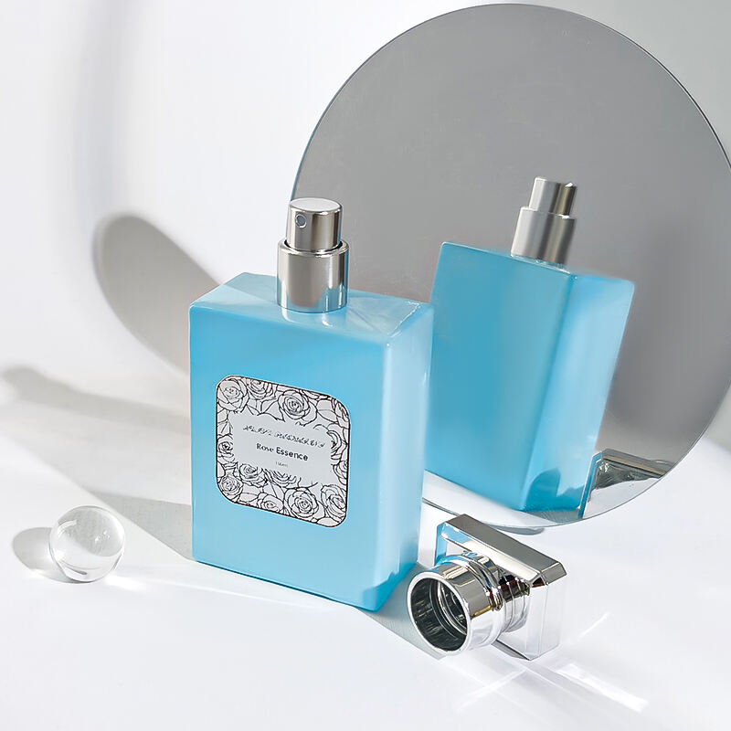Elegante Blaue Glas Parfumflasche 100ml HY-S006