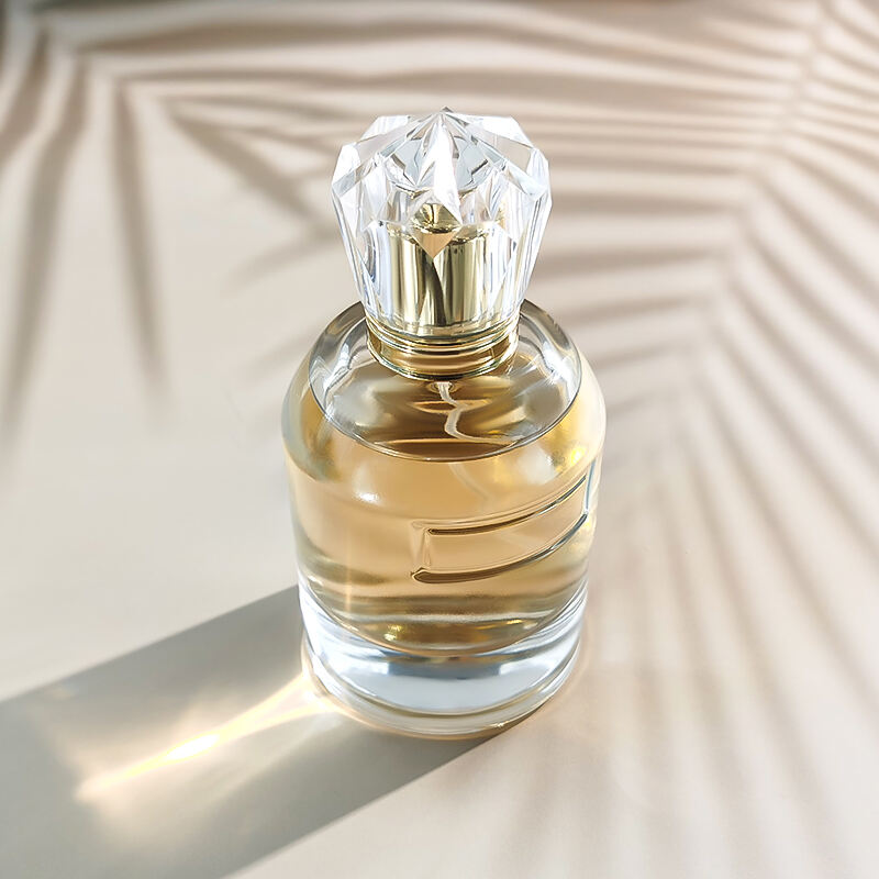 Maßgeschneidert Hochwertig Großhandel Modischer Zylinder Luxus 100ml Runder Glasparfümflakon Mit Acrylkappe