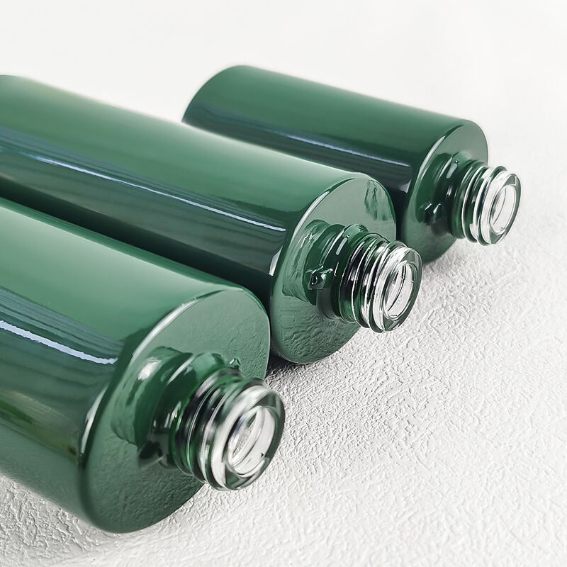Natürliches Grün Kosmetik Glasfläschchen Set mit Pump HY-2441