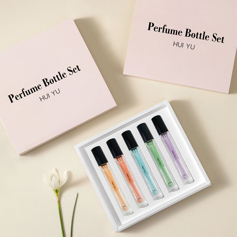 Ny ankomst Parfymförpackning Anpassad Fyrkantig Glasflaska 10 ml Parfymflaska med Låda