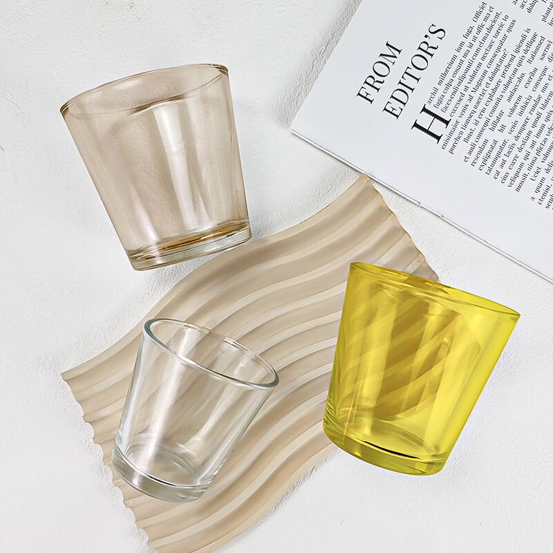 Hochwertige Großhandels-Weihnachtsartikel 10oz einzigartige Luxusirisierende leere Glas-Kerzenbehälter
