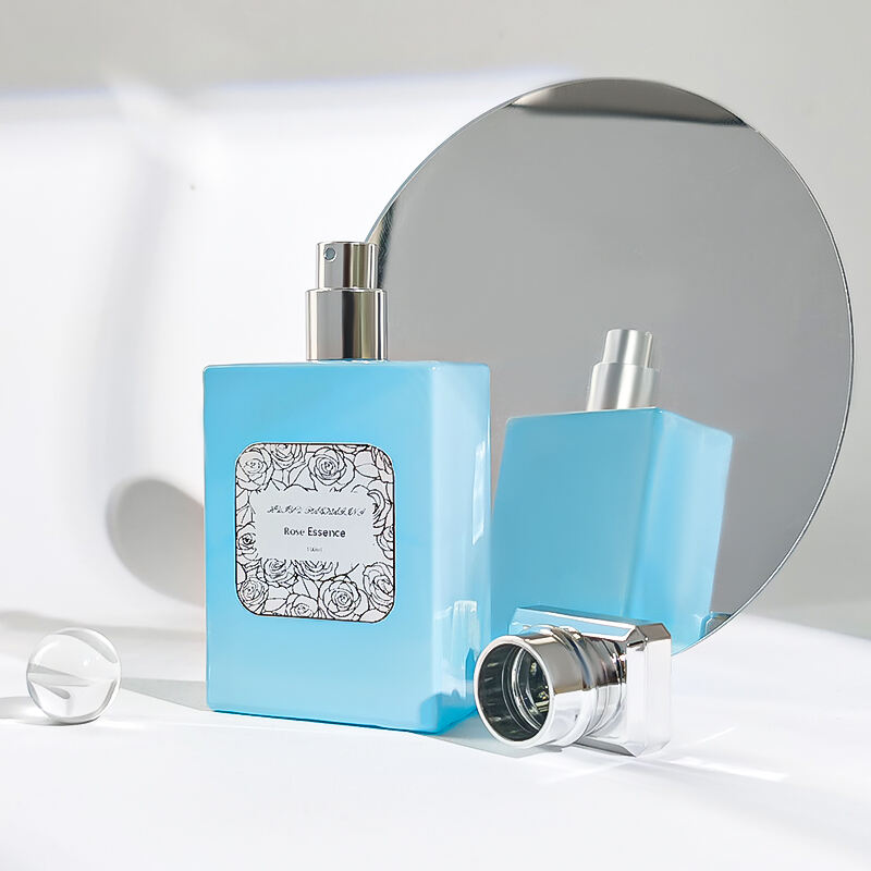 Elegante Blaue Glas Parfumflasche 100ml HY-S006