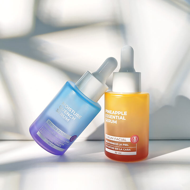 Bunte 30 ml Kosmetik-Glas-Serumflaschen mit Tropfer HY-2198