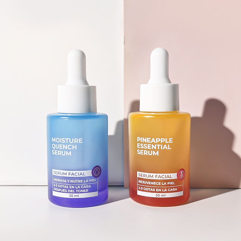 Bunte 30 ml Kosmetik-Glas-Serumflaschen mit Tropfer HY-2198