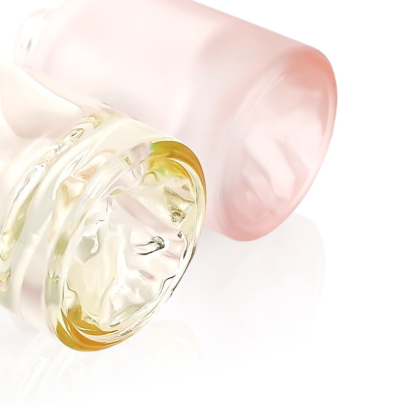 تصميم جديد، قاع كثيف على شكل جبل، زجاجات قطرات وردية فاخرة 30 مل، زجاجة زيت أساسي للعناية بالبشرة والسيروم وزيت الشعر مع علبة