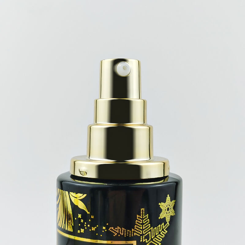Neu Luxus Gold Schwarzes Glascremeflaschenset HY-2446