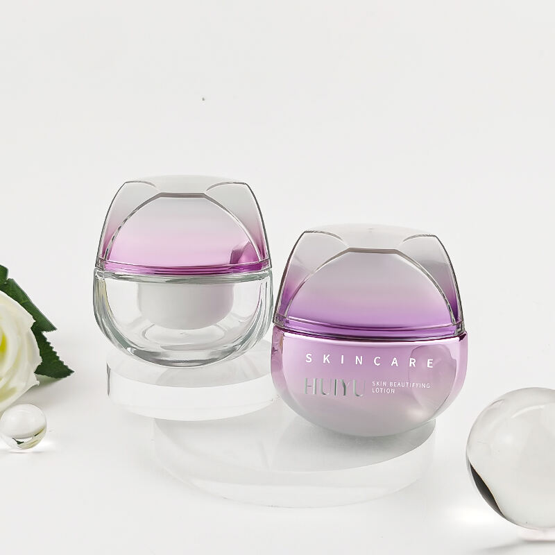 Neuankunft Luxuskosmetik Hautpflege Glascremebehälter Rosa 50g Cremeglas mit Deckel und Kappe für Schönheitsprodukte