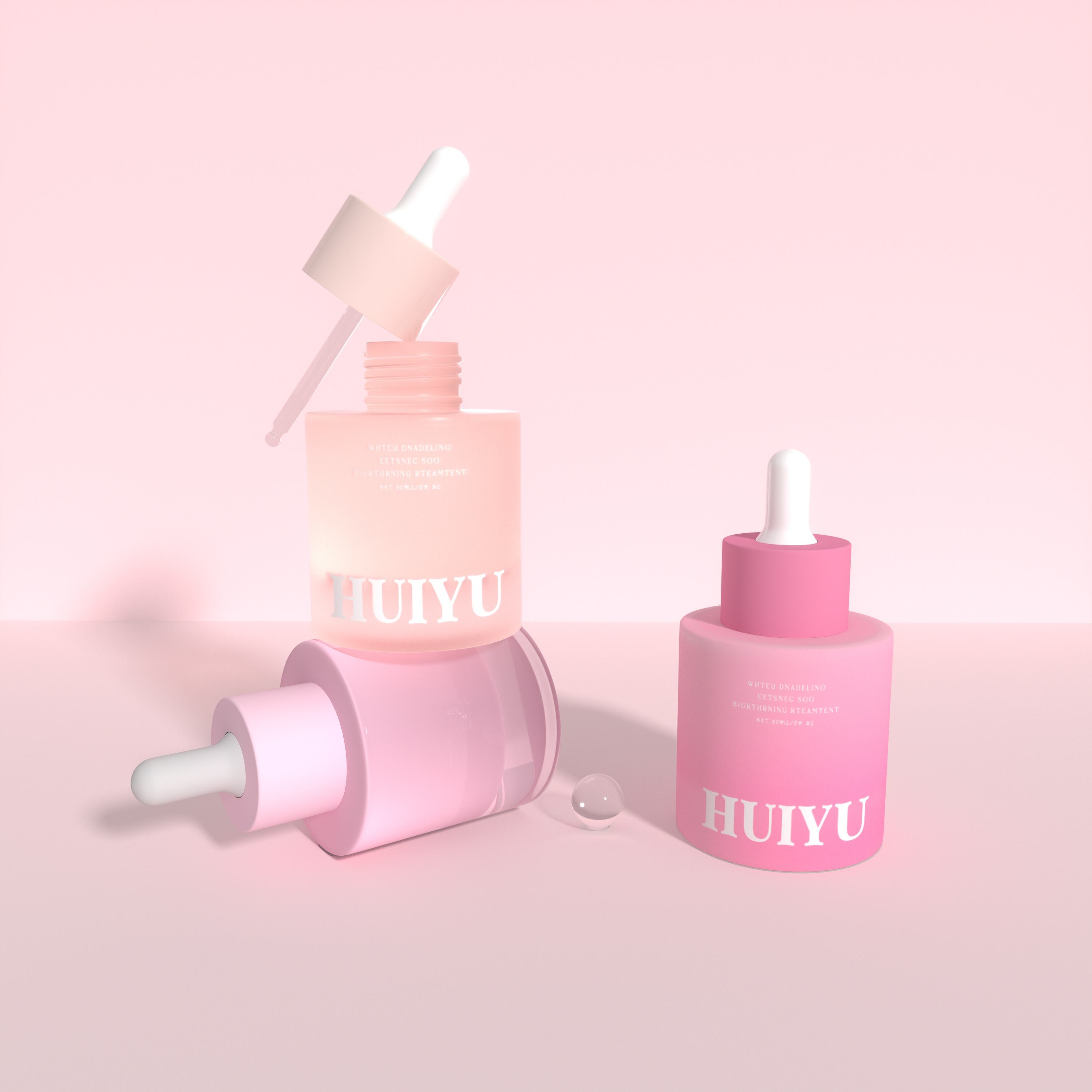 30ml Rosa Premium-Glas Hautpflege Tropfenflaschen