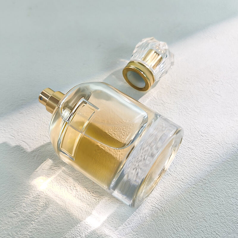 Maßgeschneidert Hochwertig Großhandel Modischer Zylinder Luxus 100ml Runder Glasparfümflakon Mit Acrylkappe