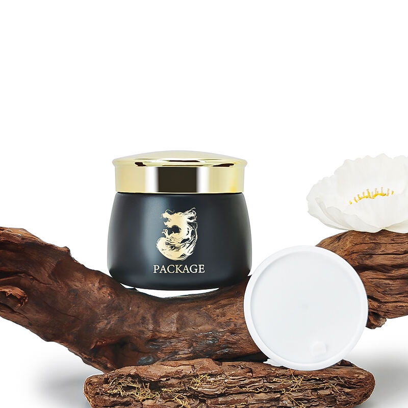 Luxus Gold-Schwarz Breitmund-Dose für Hautpflegecreme mit Box HY-1865