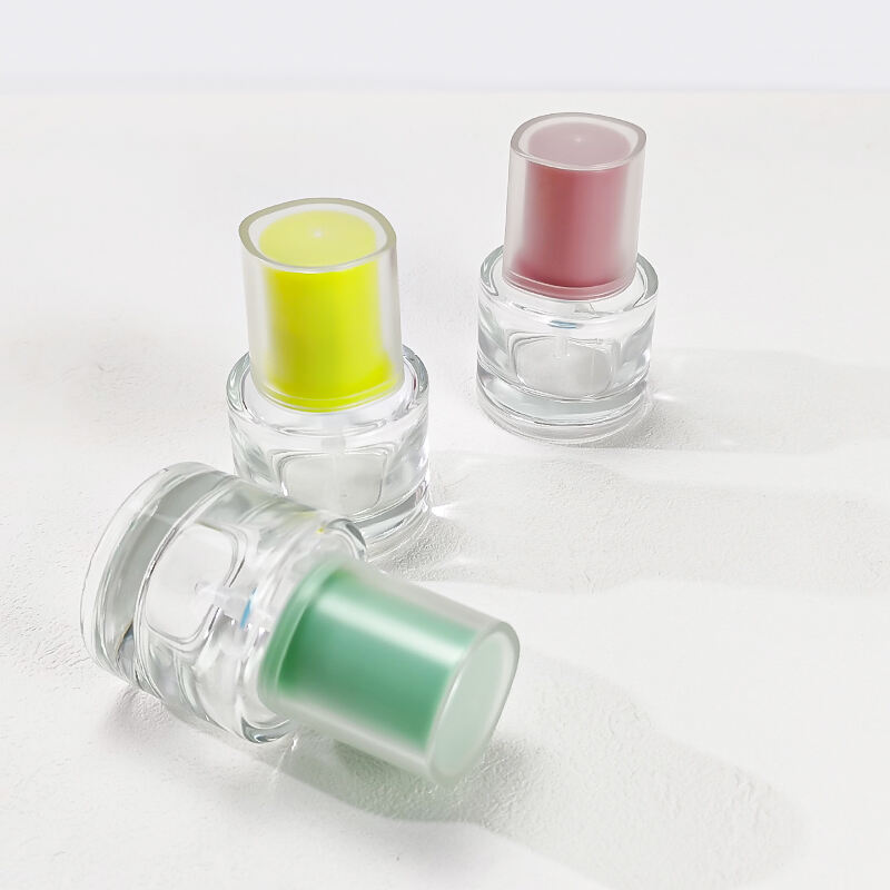 Kosmetische Glasverpackung 30ml Transparente Runde Glas-Pumpflasche für Grundierung und Lotion