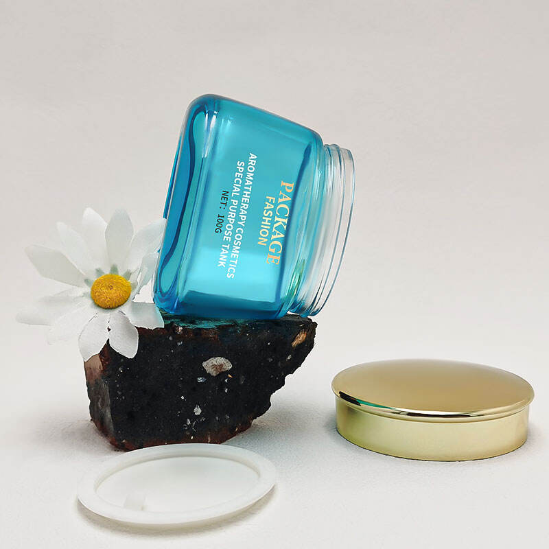 100g Maßanfertigung Weißer Glasbehälter mit Breitem Mund für Creme HY-1865