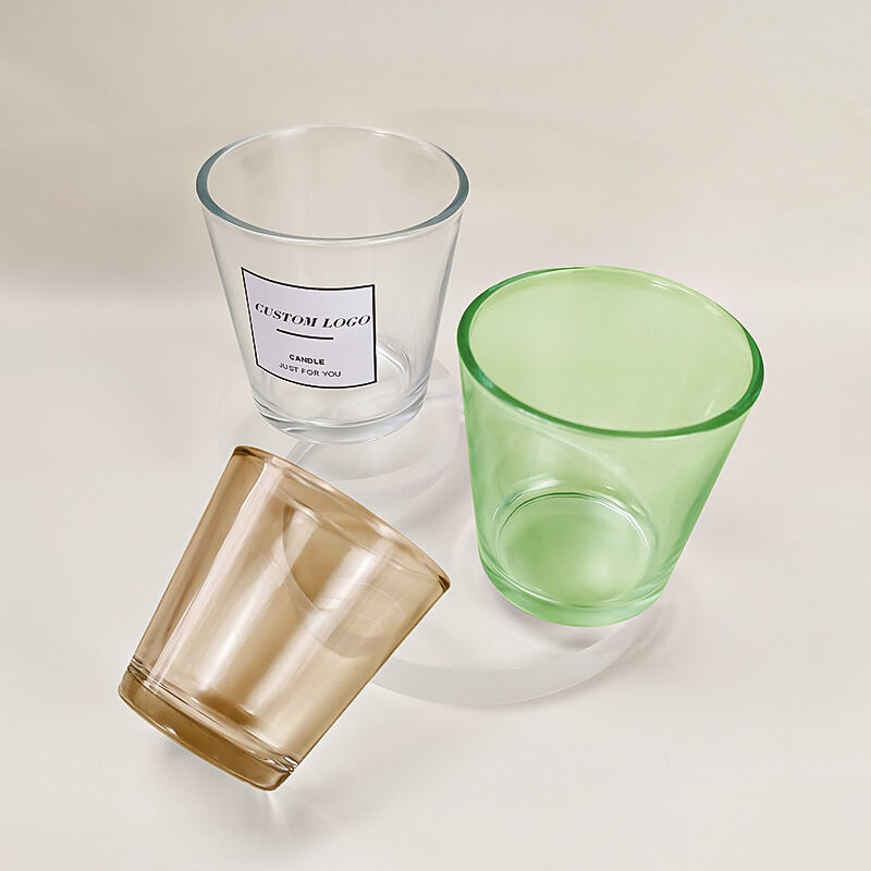 Hochwertige Großhandels-Weihnachtsartikel 10oz einzigartige Luxusirisierende leere Glas-Kerzenbehälter