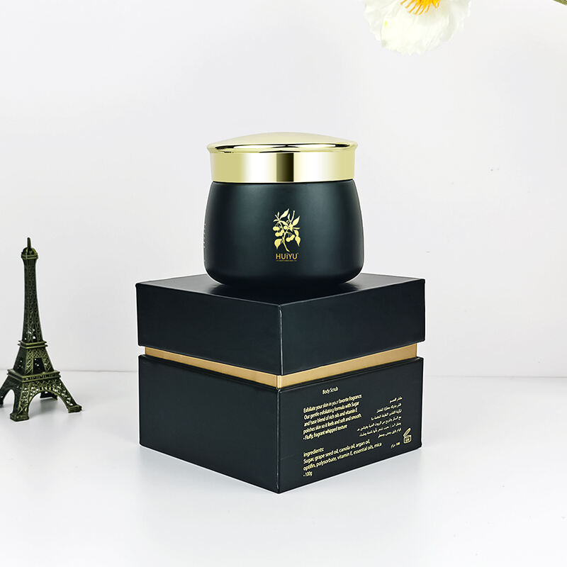 Luxus Gold-Schwarz Breitmund-Dose für Hautpflegecreme mit Box HY-1865