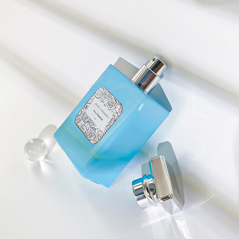 Elegante Blaue Glas Parfumflasche 100ml HY-S006