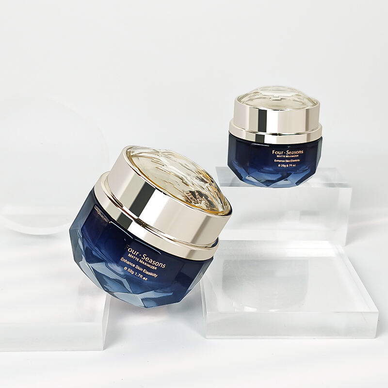 Luxe 30ml 50ml Gezichts- en Oogcrème Glas Unieke Cosmetische Verpakking Pot met Deksels en Aluminium Dop