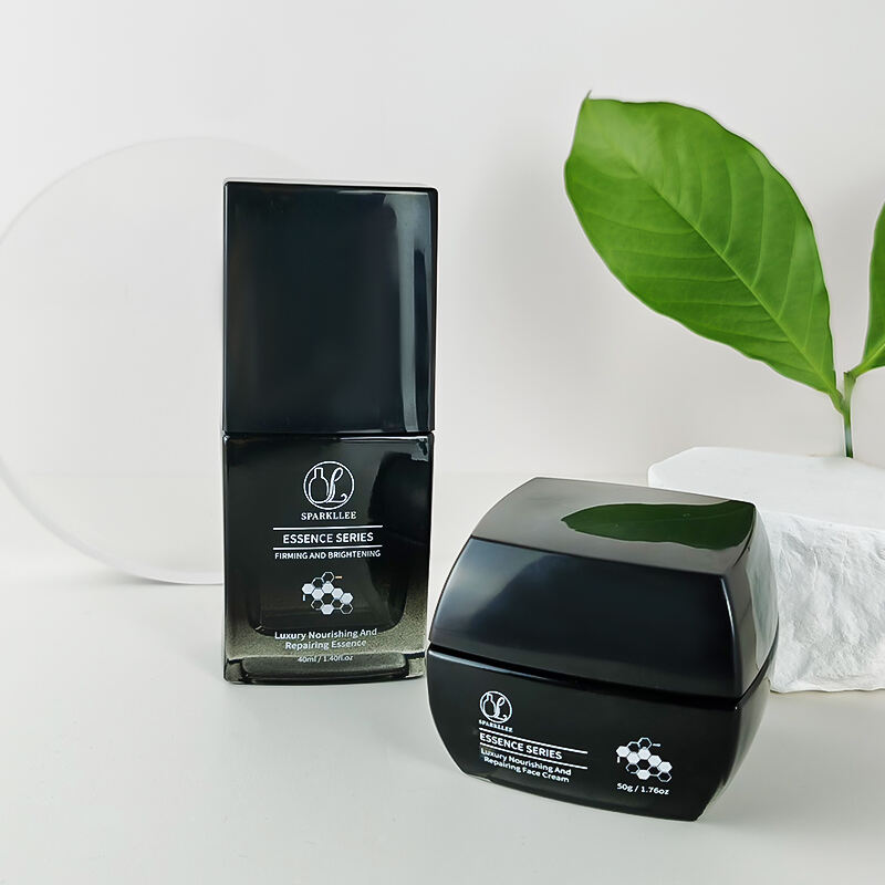 Gradient Black Flat Glass Cosmetic Packaging Set HY-2445