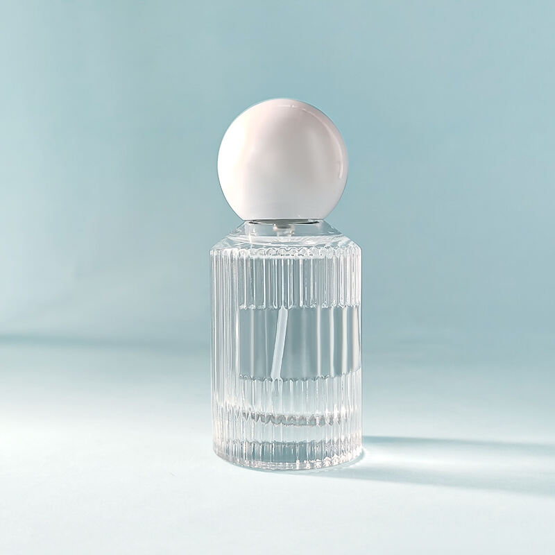 Sonderangebot ODM OEM Klare Zylinder 30 ml Vertikale Kornstruktur Parfumflasche Glas mit Verpackung