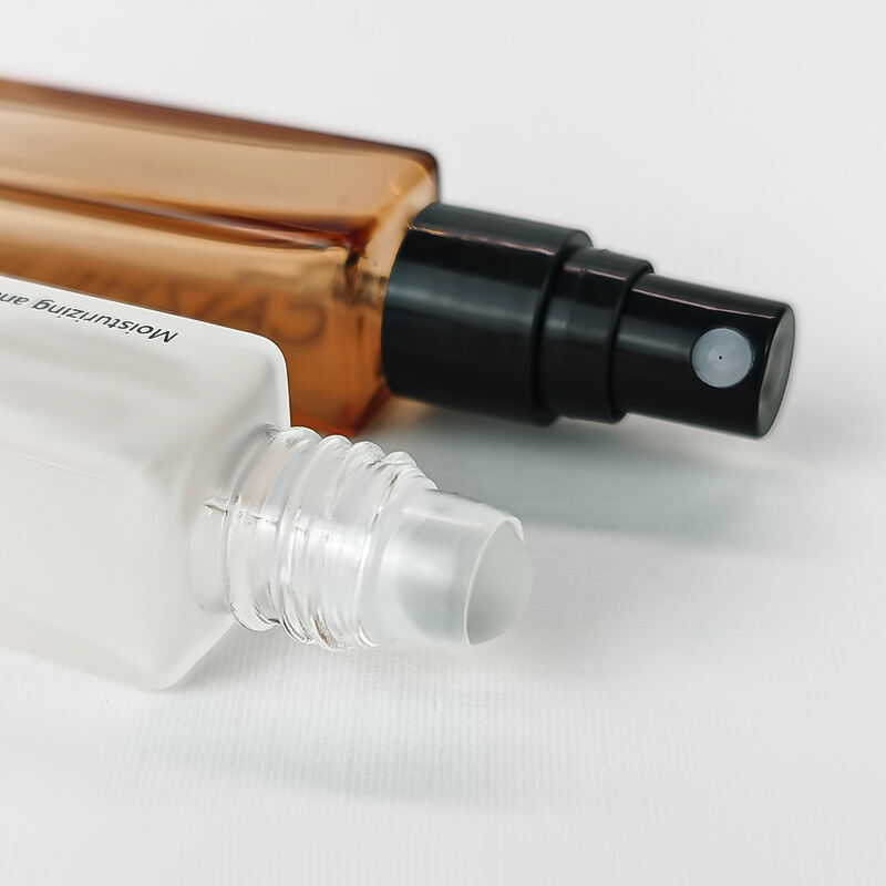 10ml Quadratische Dicke Boden Parfüm-Essentialöl-Glas-Rollerball-Flasche HY-1874