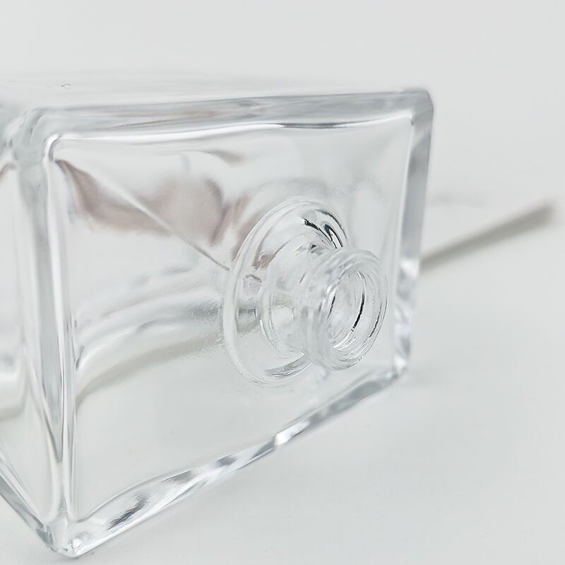 Klarer Quadratischer Holzverschluss Parfümglasflasche HY-S001