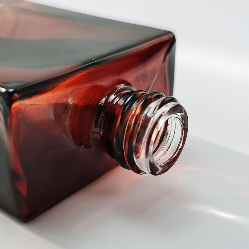 Benutzerdefinierte Farbe Quadratisch 120ml 50ml 30ml Bernsteinfarbene Glas-Essentialöltropfenflasche HY-1902