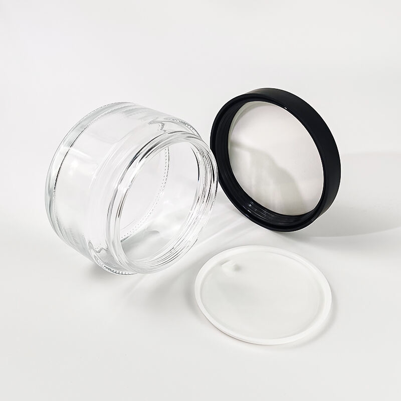200g 250g Klarsicht Transparent Matte Kosmetik Glas Runde Body Butter Gläser Emulsion Creme Behälter HY-1904