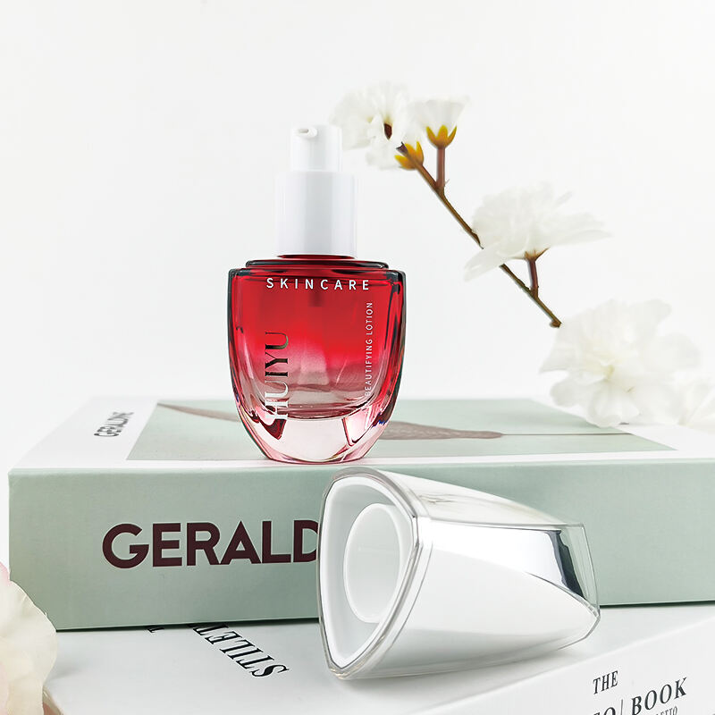 Anziehendes rotes Gradientenglas für Gesichts- und Augencreme HY-2450