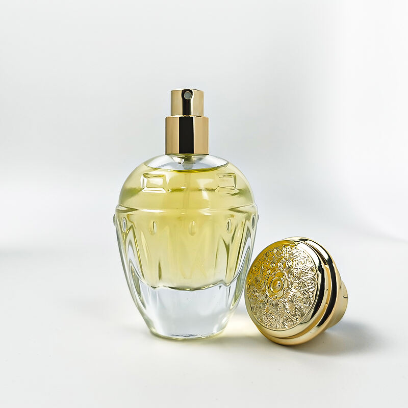 Eco-friendly Refillable Luxury Unique Perfume Bottles with Golden Cap 50ml 80ml Clear Perfume Glass Bottle
