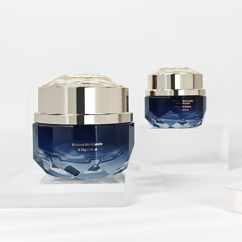 Luxe 30ml 50ml Gezichts- en Oogcrème Glas Unieke Cosmetische Verpakking Pot met Deksels en Aluminium Dop