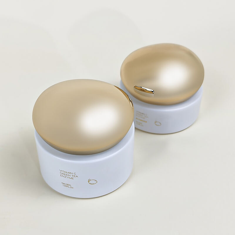Beliebte Luxusgold weiße matte getönte Glasflaschen für Hautcreme HY-2464