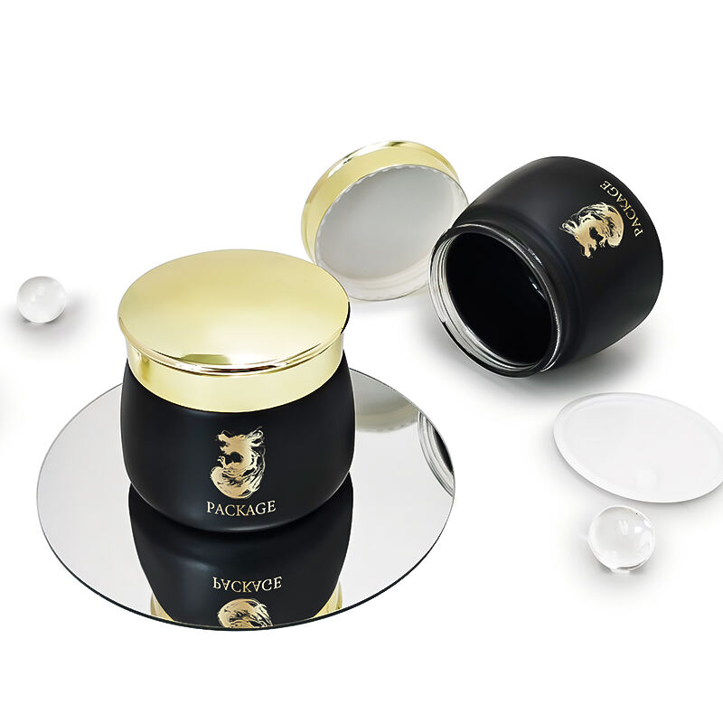 Luxus Gold-Schwarz Breitmund-Dose für Hautpflegecreme mit Box HY-1865