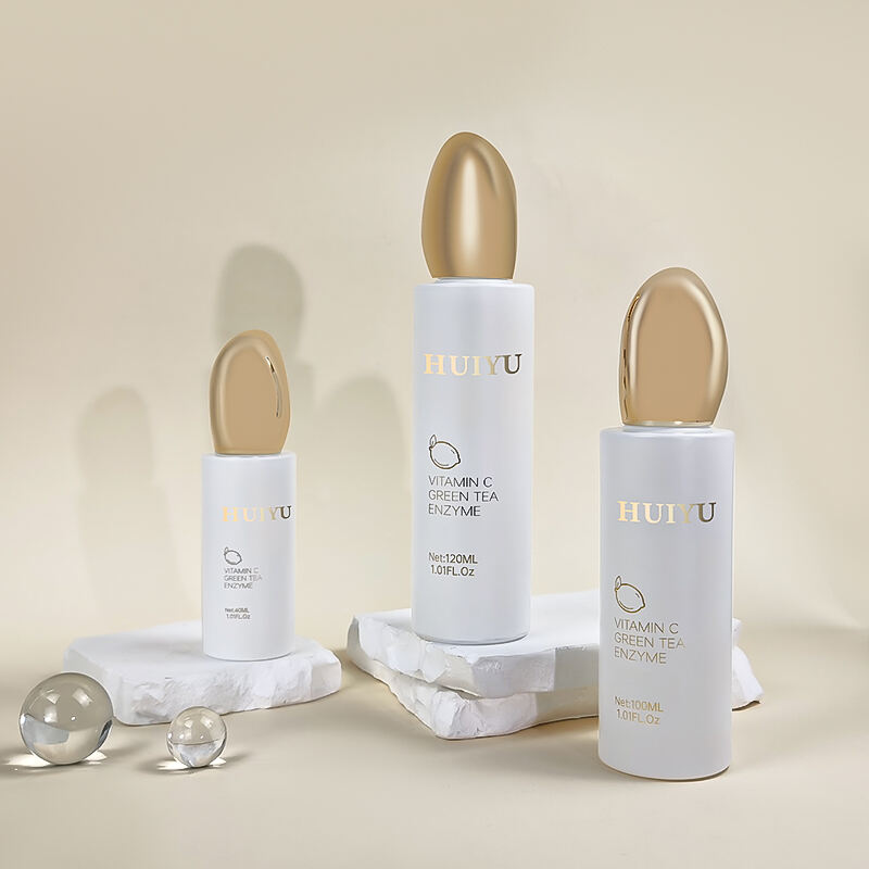 Beliebte Luxusgold weiße matte getönte Glasflaschen für Hautcreme HY-2464