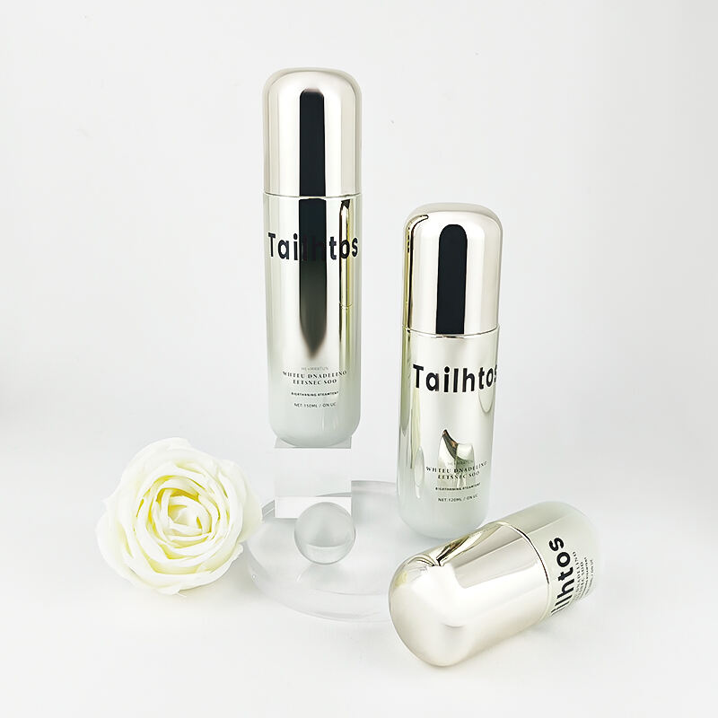 Goldverkleidung Luxusglas Kosmetikverpackung Set 100ml 50ml Cremepumpe Flaschensets HY-2458