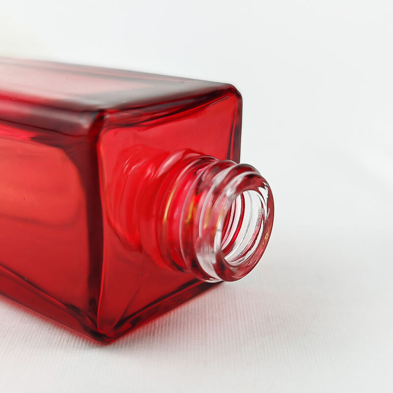 Eco Friendly Red Yellow Gradient Beauty Care Glass Packaging HY-2452