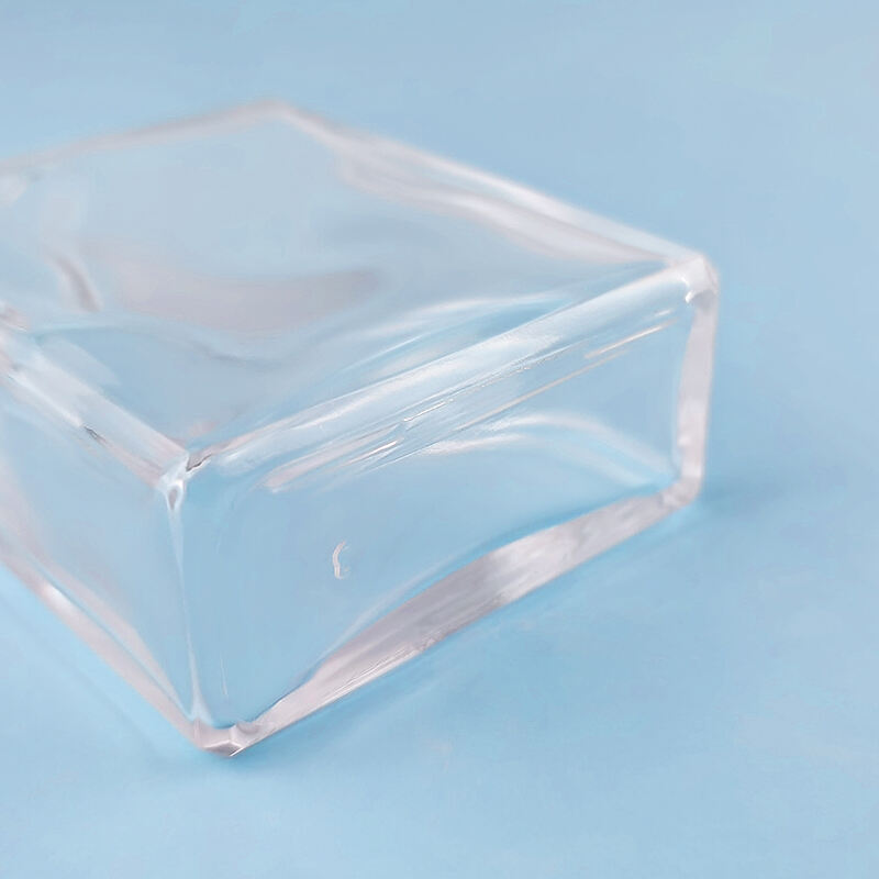 Individuell gestaltbarer 100ml durchsichtiger quadratischer Glasduftflakon HY-S003