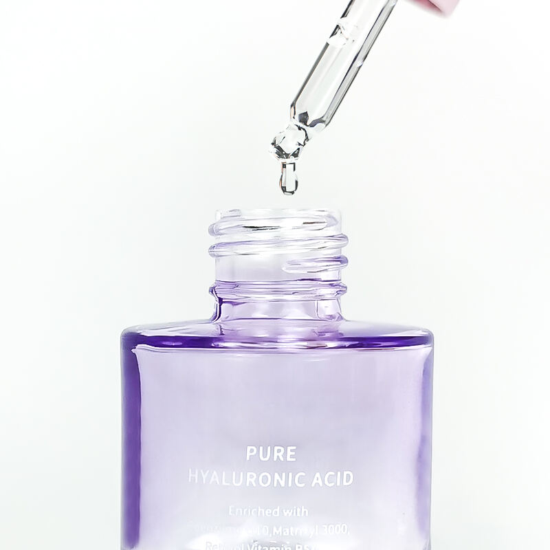 Kleurrijk Cosmetisch Glasverpakking Eco-vriendelijk 30ml Leeg Paars Groen Glas Druppelfles voor Huidverzorgings Serum