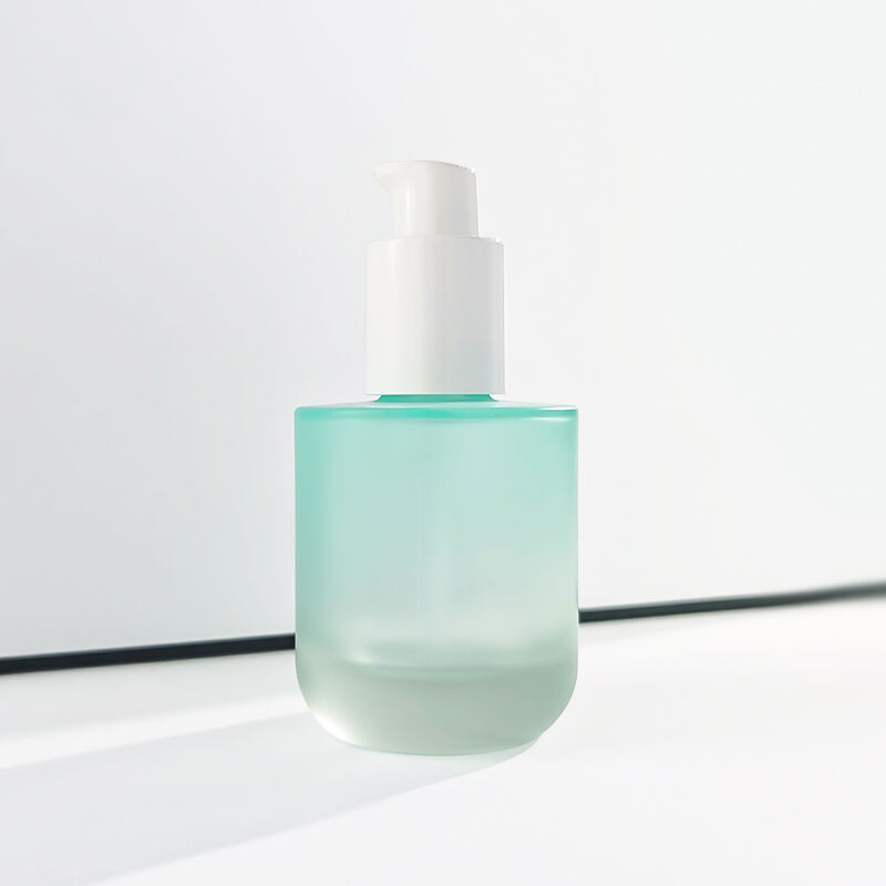 Gradient hellgrünes Glasset für Hautpflege mit weißen Verschlüssen HY-2458