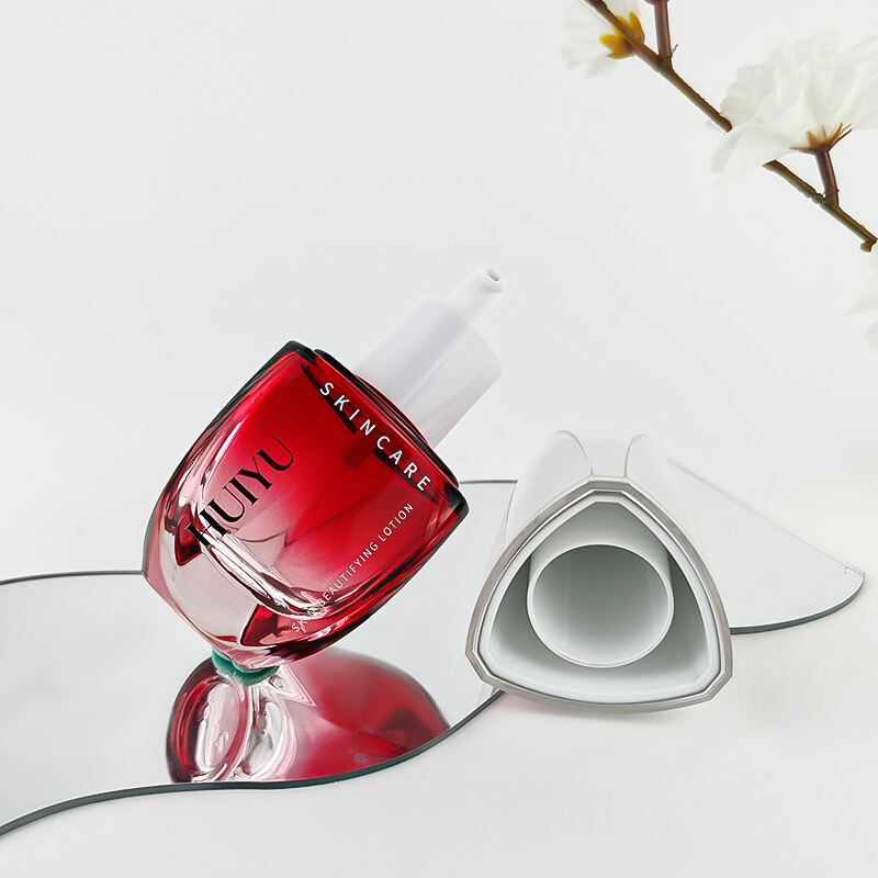 Anziehendes rotes Gradientenglas für Gesichts- und Augencreme HY-2450