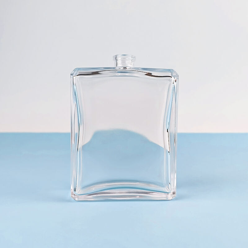Individuell gestaltbarer 100ml durchsichtiger quadratischer Glasduftflakon HY-S003