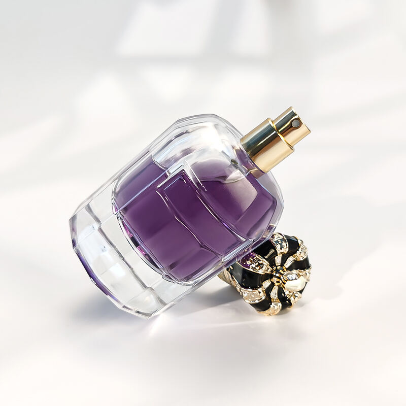 Luxus einzigartiges schönes Design Dicker Boden Klarglas Sprühparfümflakon 100 ml HY-S012
