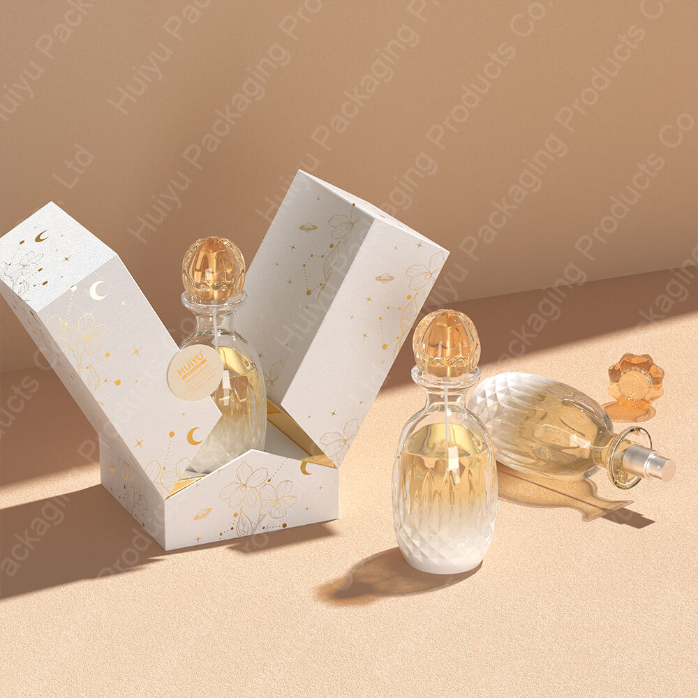 Individuell gestaltete Parfümverpackung leere Luxusglassprühflasche mit Box