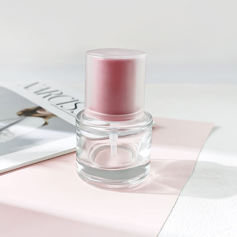 Kosmetische Glasverpackung 30ml Transparente Runde Glas-Pumpflasche für Grundierung und Lotion