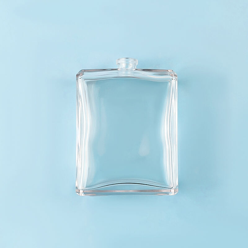 Individuell gestaltbarer 100ml durchsichtiger quadratischer Glasduftflakon HY-S003