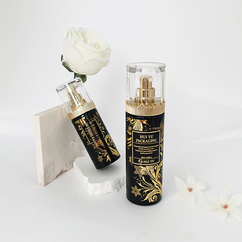 Neu Luxus Gold Schwarzes Glascremeflaschenset HY-2446