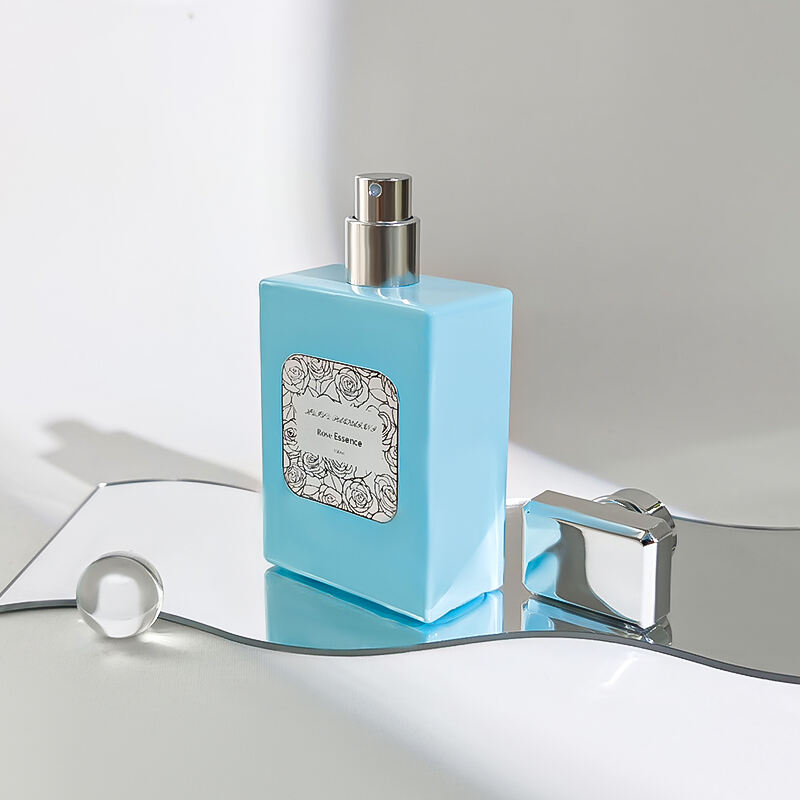 Elegante Blaue Glas Parfumflasche 100ml HY-S006