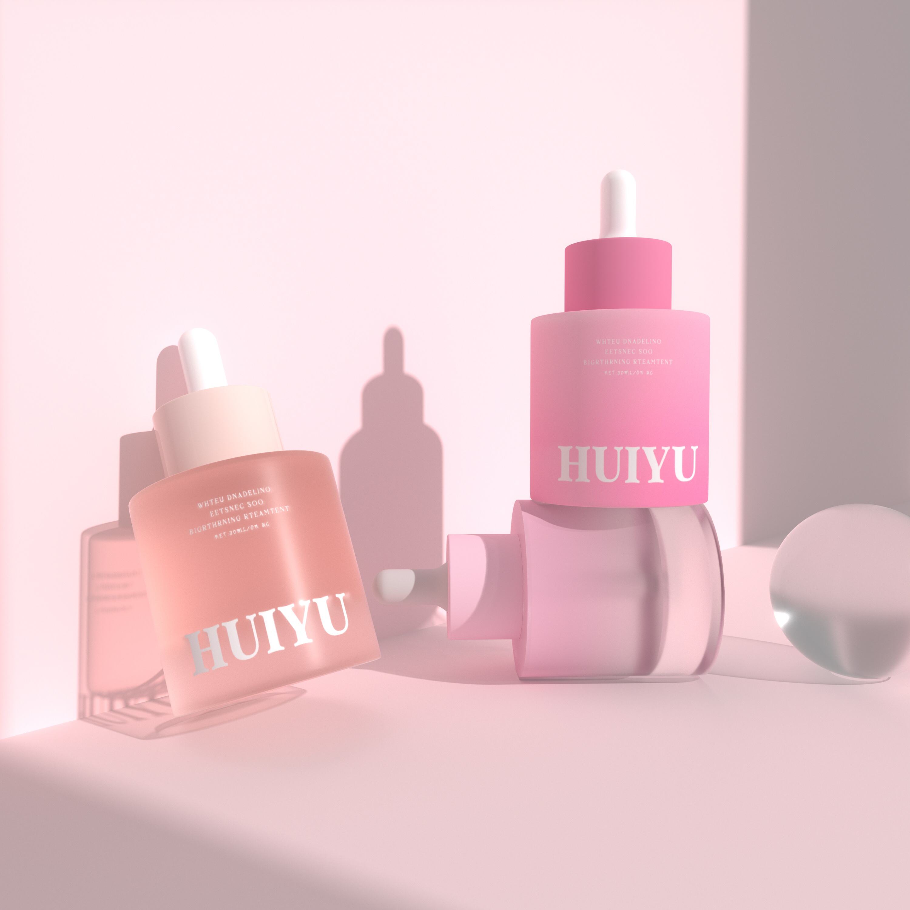 30ml Rosa Premium-Glas Hautpflege Tropfenflaschen