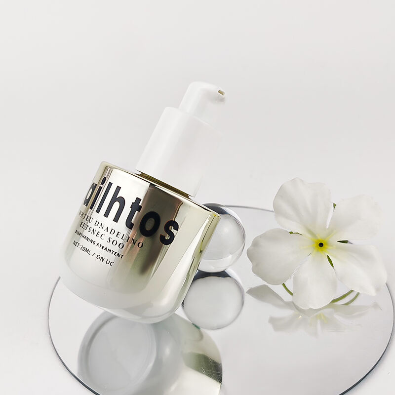 Goldverkleidung Luxusglas Kosmetikverpackung Set 100ml 50ml Cremepumpe Flaschensets HY-2458