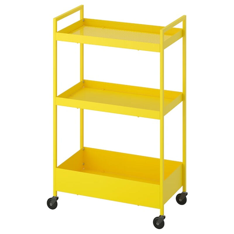 3-Tier Metal Storage Cart Organizer Slim Rolling Cart